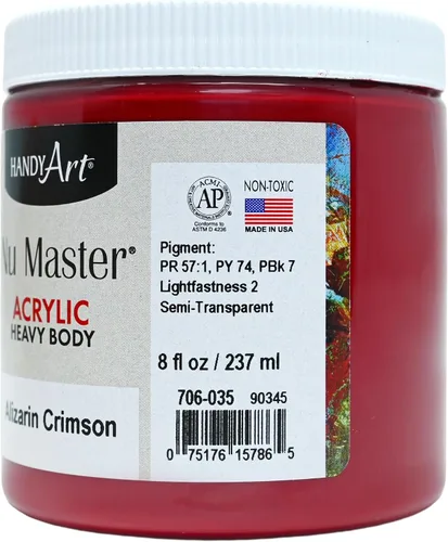 Vista 2 de Handy Art Nu Master - Pintura acrílica de cuerpo pesado, 8 onzas, carmesí Alizarin
