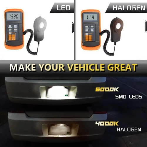 Vista 2 de Conjunto de lámpara LED para placa de matrícula para Dodge Charger Challenger Chrysler 300 Pacifica Jeep Compass 6000K Dimond White 2015-2019