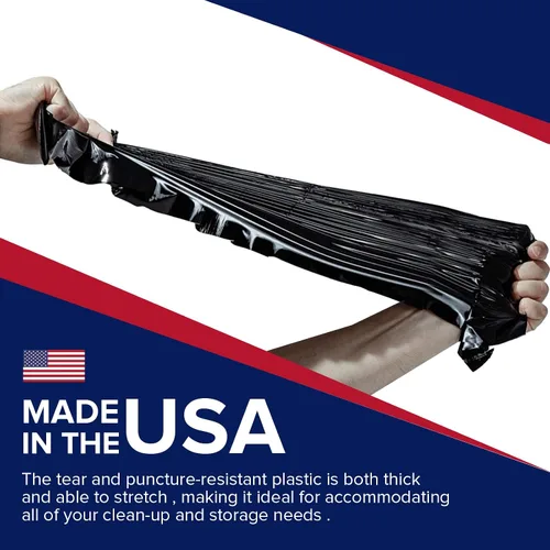 Vista 3 de 3 mils-45-50 Gallons Contractor Large Trash can bags Heavy duty 38 * 46 Black Thickened Grabag Bags