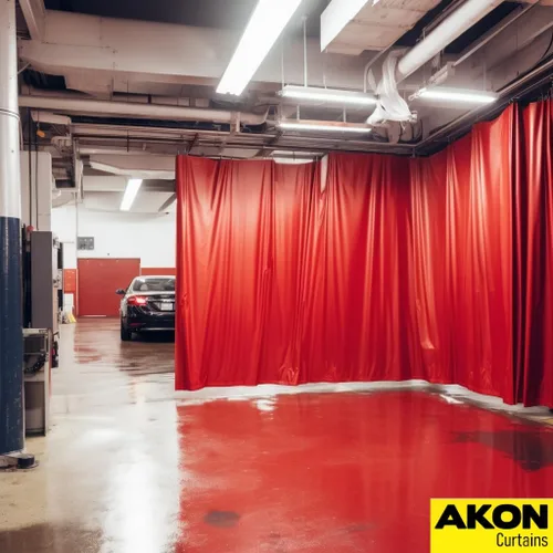 Vista 4 de AKON - Cortinas químicas con riel, paneles de barrera personalizados