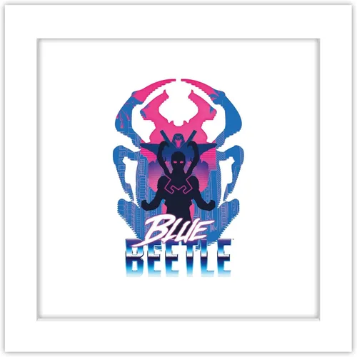 Vista 10 de Trends International Gallery Pops DC Comics Blue Beetle - Póster retro de Super Future Blue Beetle para pared, 12 x 12 pulgadas, versión de marco