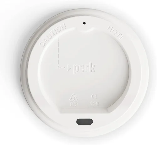 Vista 2 de Perk Tapas calientes de plástico compostable, 50 unidades desechables