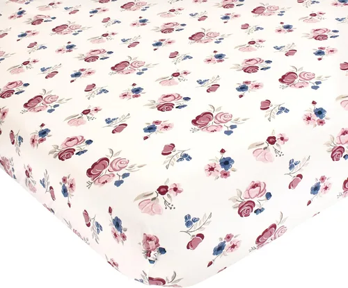 Vista 30 de Hudson Baby Sábana bajera ajustable unisex de algodón para cuna, avión, talla única