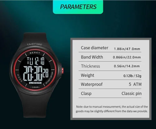 Vista 8 de TACTIME Reloj digital - Pantalla táctil, pantalla de números grandes, reloj deportivo al aire libre