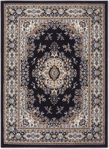 Vista 4 de Home Dynamix Premium Sakarya Alfombra de Área Tradicional con Medallón, Azul Marino/Marrón, 5'2"x7'4