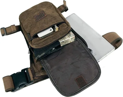 Vista 4 de Fekesu Oxford - Riñonera para hombre, motocicleta, equitación, mujer, para viajes, pesca, senderismo, ciclismo, caderas, bolsas, marrón01