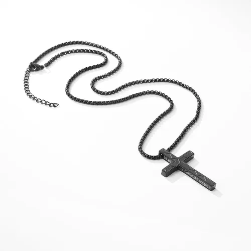 Vista 6 de Collar de cruz de fútbol para niños y hombres, inspirador cristiano con versículo bíblico con dije de cruz, cadena de acero inoxidable, joyería