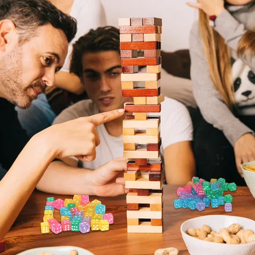 Vista 7 de Juego de 100 dados pequeños de 0.197 in con 1 bolsa de terciopelo, juego de dados de 6 caras para fiestas nocturnas de casino y aprendizaje temprano
