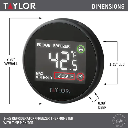 Vista 2 de Taylor Termómetro de cocina digital para refrigerador/congelador
