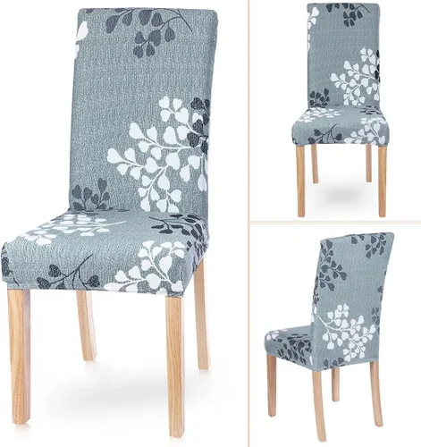 Vista 7 de SearchI - Juego de 6 fundas protectoras para sillas Parson de comedor, de elastano, súper ajuste, elástico, extraíble y lavable, para cocina