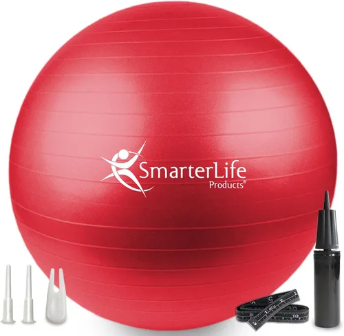 Vista 10 de SmarterLife - Pelota de yoga y ejercicio para fitness, equilibrio, estabilidad o embarazo, pelota para entrenamiento de tronco y terapia física