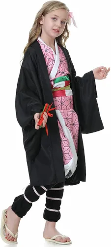 Vista 5 de Anime Cosplay Costume kimono Christmas Thanksgiving Day Cloak Outfit Halloween Dress Uniform for Kids and Adults