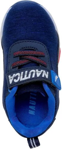 Vista 6 de Nautica Tenis deportivos con luz intermitente para niños con una correa, a la moda y divertida para niños y niñas, disponibles en tallas para niños