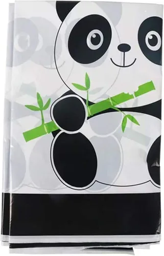 Vista 3 de LYT Mantel de mesa de cumpleaños con temática de panda, cubierta de mesa de plástico para fiesta de cumpleaños, baby shower, suministros de fiesta