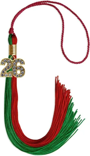 Vista 217 de Endea Graduation Borla de doble color con dije dorado (negro/oro brillante, 2022)