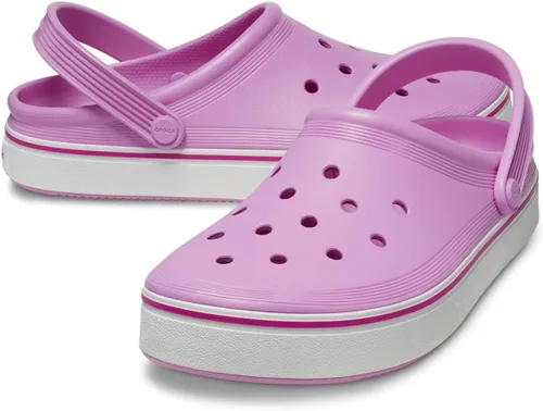Vista 3 de Crocs Zuecos unisex para adultos con plataforma fuera de la cancha Rosa caramelo