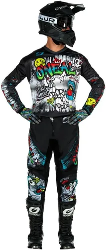 Vista 2 de MX Outfit O'Neal Element Rancid - Juego de pantalón y camisa para motocross en color neón, para niños/juveniles, conjunto de equipo de motocross