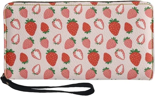 Vista 32 de Coldinair Cartera de piel sintética con cierre de cremallera para mujer, con bloqueo RFID, monedero para teléfono con correa para viaje, Añade tu