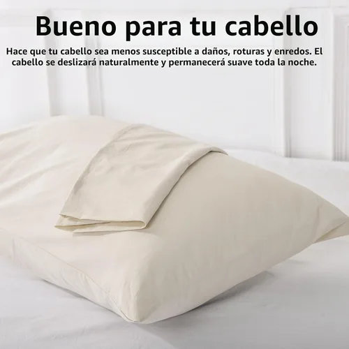 Vista 3 de NEXHOME PRO Juego de 2 fundas de almohada estándar 100% algodón orgánico, cierre de sobre, tacto de lino texturizado natural, suave y duradero Gris