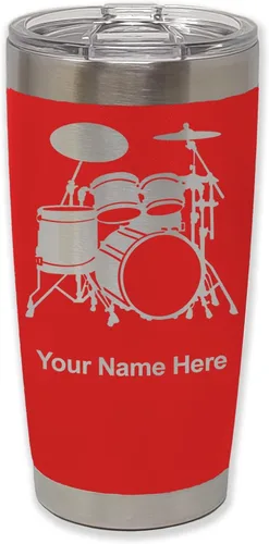 Vista 27 de LaserGram Vaso aislado al vacío de 20 onzas, juego de batería, grabado personalizado incluido (negro)