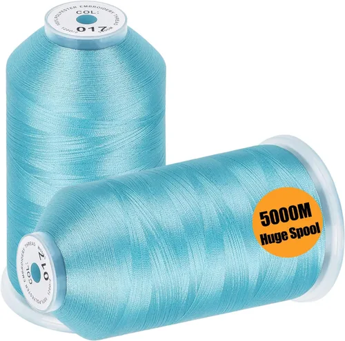Vista 10 de New brothread - 2 bobinas enormes de 5000 m cada una de hilo de poliéster para máquina de bordar 40WT para máquinas comerciales y domésticas