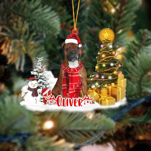 Vista 15 de NAZENTI Adorno personalizado de gato abisinio con árbol de pino, adorno de Navidad personalizado para perros amantes de las mascotas, colgante