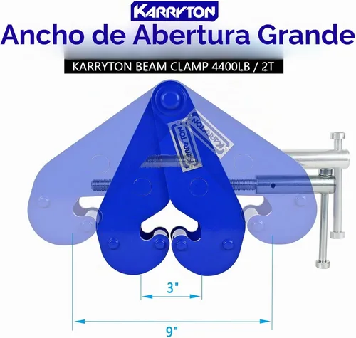 Vista 5 de Abrazadera de haz 4400LB/2Ton, ancho de brida de haz de 3-9