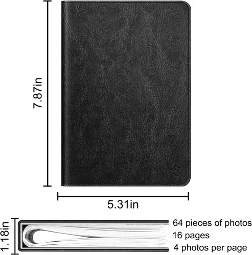 Vista 6 de Álbum de fotos Fintie para películas Polaroid de 3.5x4.25 pulgadas - Libro de álbumes pequeños de 64 bolsillos compatible con fotos Fujifilm Instax