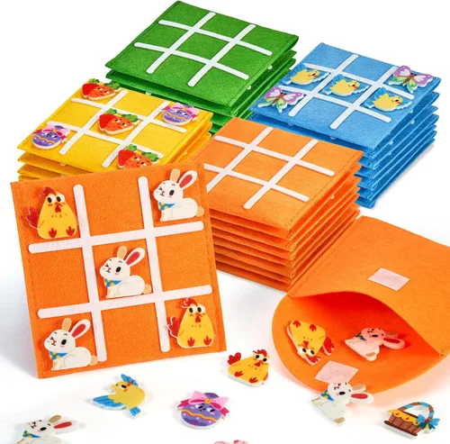 Vista 12 de JoyCat Tic Tac Toe Mini Juego de Mesa Juguete para Niños y Familia, Recuerdos de Fiesta de Cumpleaños, Bolsa de Golosinas, Divertida Actividad