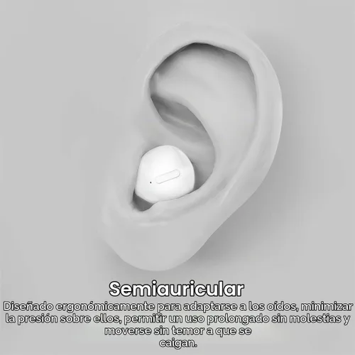 Vista 7 de Auriculares invisibles con Bluetooth, minúsculos, discretos, ocultos, para el trabajo, pequeños canales auditivos Negro