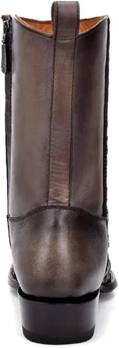 Vista 5 de Cuadra Bota Hombre en Piel Genuina con Cremallera Negra