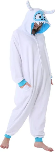 Vista 3 de dressfan Disfraz de monstruo de nieve de animales, disfraz de monstruo, pijama de monstruo para cosplay, Nieve