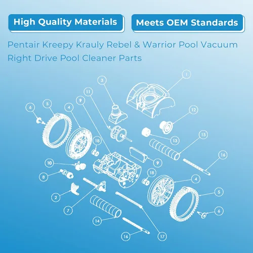 Vista 4 de Piezas de repuesto para limpiador de piscinas Pentair 360289 Kit de accionamiento izquierdo y Pentair 360290 Rebel Right Drive Kit Rodamientos