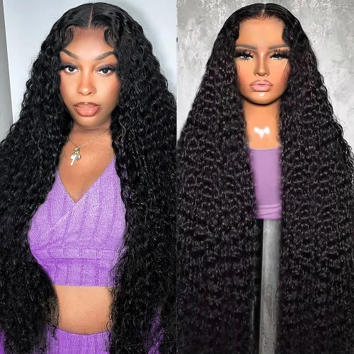 Vista 10 de FIRIEYA - Peluca Bob rizada de pelo humano, 220 densidad, 13x4 encaje frontal HD, pelo humano prearrancado, rizado profundo, sin pegamento, pelucas