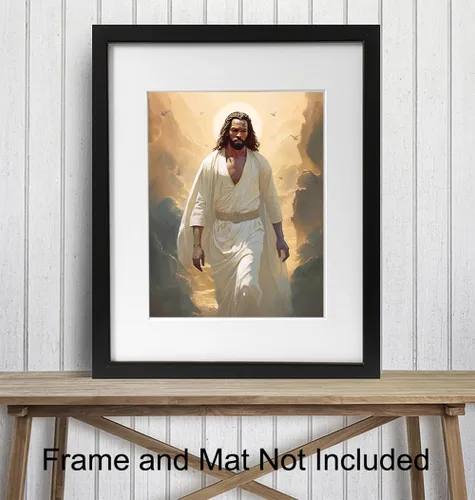 Vista 3 de Arte de pared de Jesús para afroamericanos, póster de Jesucristo, inspiración, arte de pared cristiano y decoración para mujeres negras, hombres
