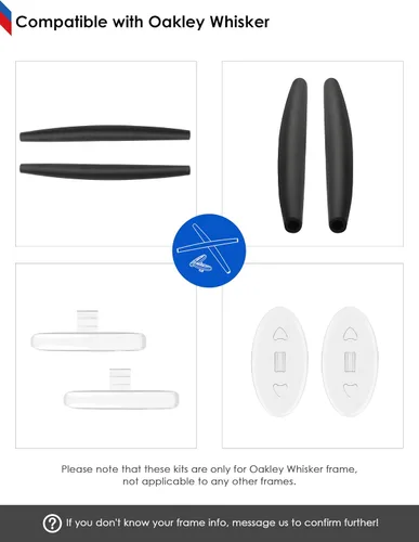 Vista 5 de BLAZERBUCK Auriculares de repuesto y pieza de nariz para gafas de sol Oakley Whisker
