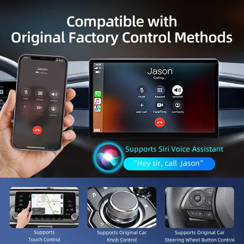 Vista 6 de Estéreo de coche con pantalla táctil de 9 pies para Ford F150 2009-2013, 2+64G Android estéreo de coche con Carplay inalámbrico y Android Auto