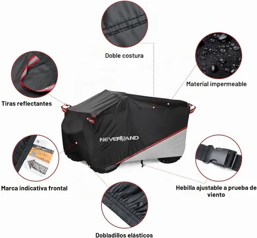 Vista 3 de NEVERLAND Cubierta Impermeable para ATV al Aire Libre - Cubierta para Cuatrimoto de Servicio Pesado Resistente a Desgarros Cubiertas para Vehículos