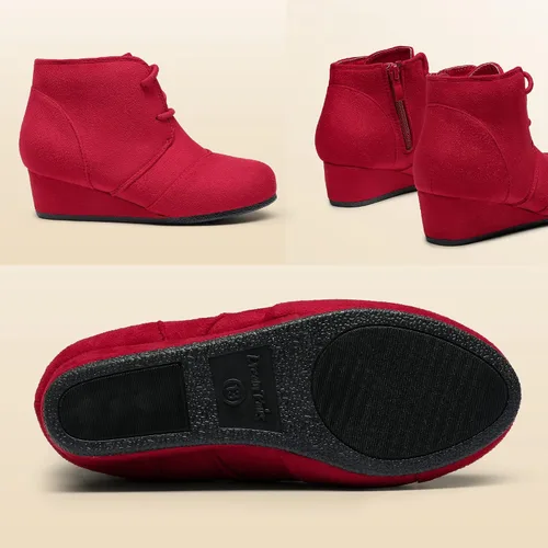 Vista 5 de DREAM PAIRS - Botines de tacón bajo para niñas pequeñas y grandes