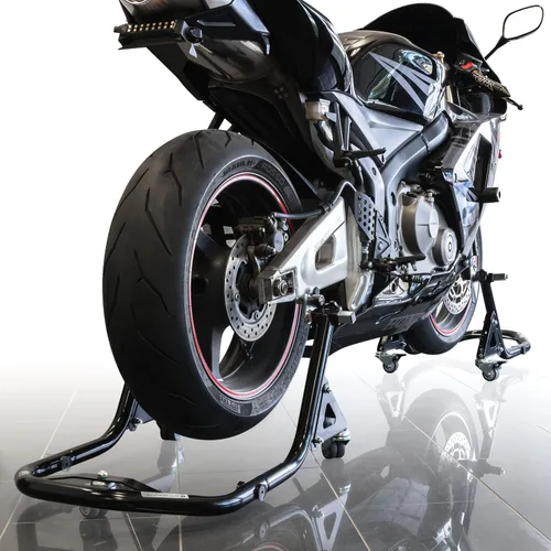 Vista 2 de Soportes de elevación para motocicleta con ruedas Dolly, horquilla delantera y accesorios de elevación de carrete trasero, compatibles con Suzuki
