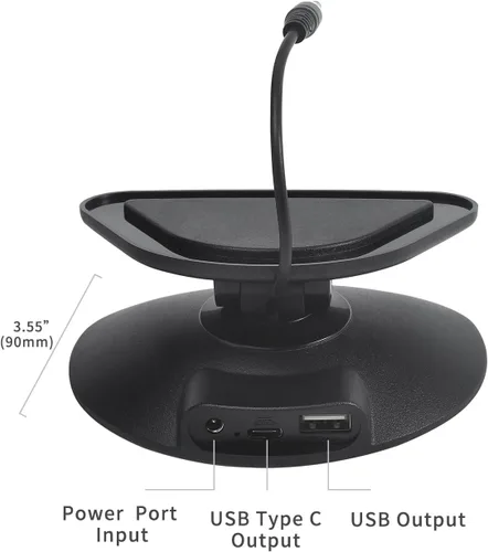 Vista 7 de Nuevo soporte de carga ajustable para Echo Show 5 (3ª generación), soporte inclinable + giratorio, rotación multiángulo, base magnética Negro