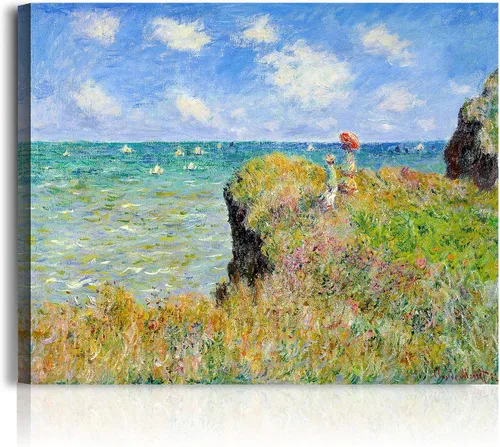 Vista 71 de A&T ARTWORK Antibes Seen from The Salis Gardens de Claude Monet Las Obras de Arte Clásico Mundial Reproducciones, Impresiones de Arte en Lienzo