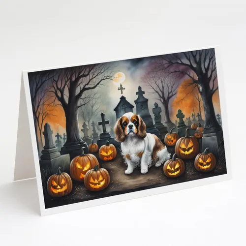 Vista 53 de Caroline's Treasures DAC2042GCA7P Golden Retriever - Tarjetas de felicitación y sobres de Halloween espeluznantes, paquete de 8 tarjetas en blanco