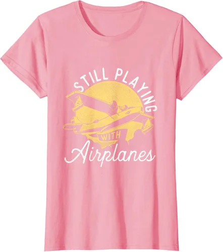 Vista 14 de Still Playing With Airplanes - Camiseta de control remoto RC Avión Piloto, Negro
