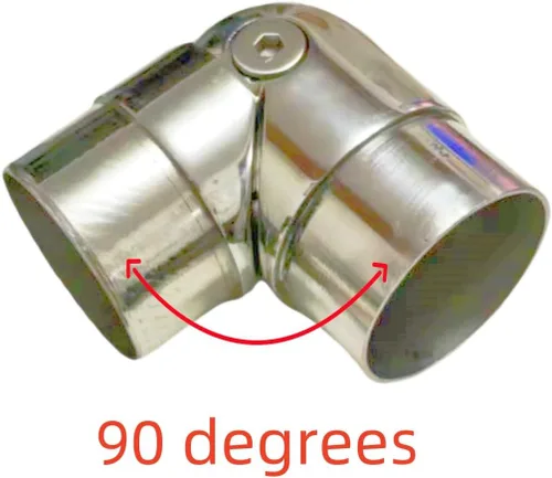 Vista 3 de Accesorios de conexión de pasamanos de acero inoxidable, codos ajustables de 90-210 grados, adecuado para tubos redondos de 2 pulgadas, conectores