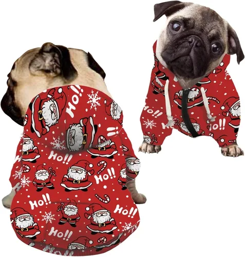 Vista 20 de Howilath Sudaderas con la bandera estadounidense para perros medianos, abrigo de invierno con diseño de pata de cachorro, ropa cálida con capucha