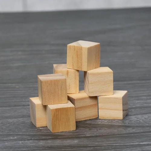 Vista 4 de Ninekong 200 cubos de madera de 0.5 pulgadas, bloques de madera sin terminar para manualidades, bloques cuadrados de madera para manualidades