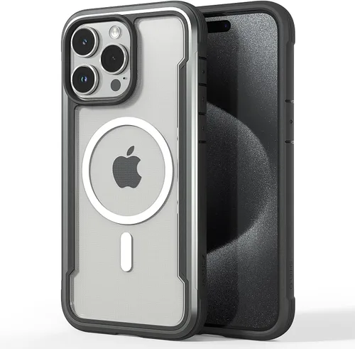 Vista 15 de RAPTIC Funda magnética Air para iPhone 15, funda protectora transparente a prueba de golpes, grado militar probada para caídas de 10 pies, funda