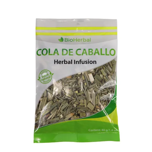 Vista 3 de BIO HERBAL CABALLO NATURAL TÉ DE HOJAS SUELTAS SECAS DE PERÚ. COLA DE CABALLO TE-1,4 OZ-40 GR.- Y 15 BOLSAS DE TÉ DESECHABLES PARA TÉ SUELTO.
