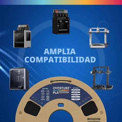 Vista 7 de Overture PLA Plus (PLA+) Filamento de 1/16 pulgadas, dureza mejorada con rollo PLA, con superficie de construcción 3D de 7.87 × 7.87 pulgadas, PLA
